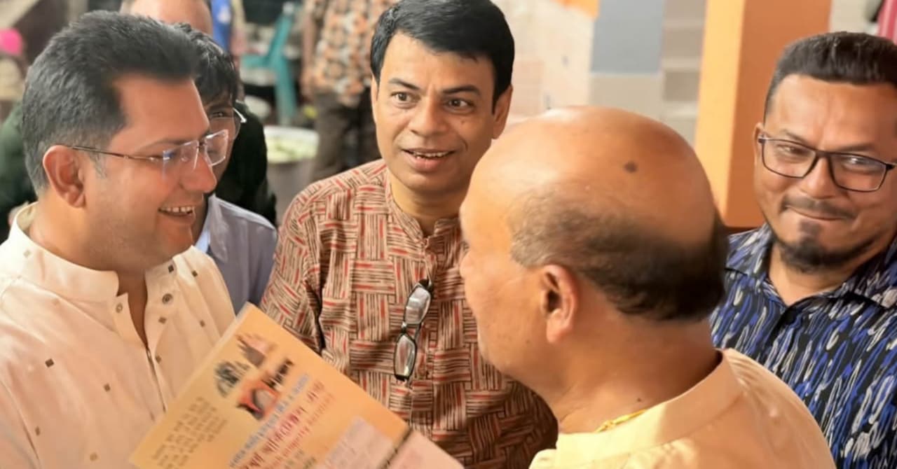 শ্রীমঙ্গলে পূজামণ্ডপ পরিদর্শনে সরফরাজ সরফু
